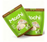 Mochi - Taiwanese Desserts, Gluten-Free & Vegetarian Snack with Natural Flavors, Soft & Chewy Treat, Perfect for Tea Time, Parties, and Gifting Cakes Pack of 2 (Creamy Coconut)