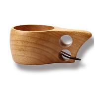 Wooden Cup Camping Cup Nordic Style Handmade Natural, Portable Wood Mug Drinking Cup for Coffee, Tea and Milk