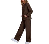 MochiMori Airport Outfits for Women Co Ord Lounge Wear Sets for Women UK Comfort Warm Matching Tracksuit Fall Sets Winter Two Piece Outfit Half Zip Hoodies & Lounge Pants with Pockets