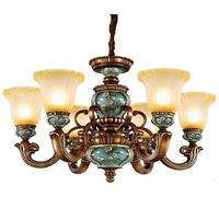 MOCIGERN 3-6-8-9-10-11-12-Lights Large Hanging Adjustable Chandelier Luxury Pendant Lantern Vintage Hanging Lights Fixture for Hotel Bedroom Kitchen Island Entryway (Color : 6-Lights)