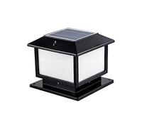 MOCIGERN 4-Colors Solar Post Cap Lights Aluminum Metal Pillar Lighting Remote Control Column Lamp for Garden Backyard Patio Yard Wall Stair Step Railing (Color : Black, Size : Width:25cm)