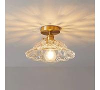 MOCIGERN Nordic Flush Mount Ceiling Light Fixture Japanese Ceiling Light with Glass Shade Droplight with E27 Base for Living Room Bedroom Foyer Hallway (Color : C(width:25cm))
