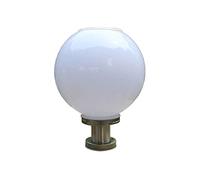 MOCIGERN Round Ball Solar Post Cap Lights Waterproof Exterior Pillar Lantern Modern Simple Column Lights for Lawn Patio Yard Pathway Garden (Color : White light, Size : Width:20cm)