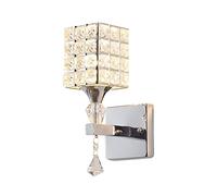 MOCIGERN Square Crystal Wall Sconce Modern Simple Creative Warm Wall Lamp Postmodern Indoor Bedroom Bedside Lighting for Dining/Living Room Kitchen