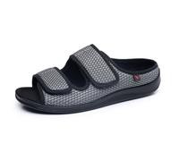 MOCINNA Extra Wide Diabetic Sandals for Mens Adjustable Swollen Feet Edema Shoes Anti-Slip Indoor Outdoor Sandals,Grey,10 UK