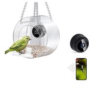MOCIUN Smart Bird Feeder with Camera, Bird Watching Camera, Bird Camera Feeder with Chain, Hd 1080P Night Version Camera, 170°Ultra Wide-Angle Lens (Circle)
