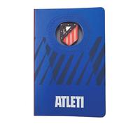 MOCIWORLD - Atlético de Madrid Notebook with 3D logo - Hardcover with fabric back finish - 120 blank pages - Color: Blue - Size: A6