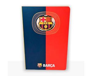 MOCIWORLD - FC Barcelona Notebook with 3D Logo - Bound with fabric spine finish - 120 blank pages - Color: Blue/Red - A5 size