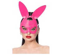 Smiffys Fever Pink Mock Leather Rabbit Mask, Fever Accessories Fancy Dress, Rabbit/Bunny Dress Up Masks