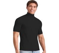 Mock Neck Tops for Men Winter Fall Thermal Undershirt Long Sleeve Compression Shirts 2025 Turtleneck Base Layer Shirt(Z22-Black, XXXL)