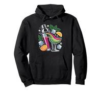 Mocktail Hour Elegant Zero Proof Cocktail Maker Badge Sober Pullover Hoodie