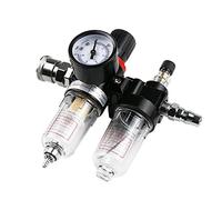 MOCNT 1/4" Air Filter Regulator Air Compressor Moisture Trap Kit Oil Water Lubricator Separator Pressure Reducer Pneumatic Components Gas Processor Quick Connector