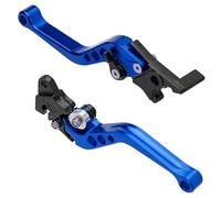 MOCNT 1 Pair Motorcycle Break Clutch Levers Adjustable 7/8" Motorbike Brake Clutch Handle Lever 22mm Handlebar CNC Aluminum Clutch Drum Brake Lever Disc Brake Lever Motor Scooter Blue