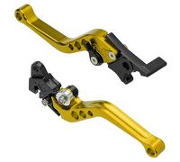 MOCNT 1 Pair Motorcycle Break Clutch Levers Adjustable 7/8" Motorbike Brake Clutch Handle Lever 22mm Handlebar CNC Aluminum Clutch Drum Brake Lever Disc Brake Lever Motor Scooter Gold