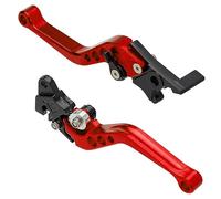 MOCNT 1 Pair Motorcycle Break Clutch Levers Adjustable 7/8" Motorbike Brake Clutch Handle Lever 22mm Handlebar CNC Aluminum Clutch Drum Brake Lever Disc Brake Lever Motor Scooter Red