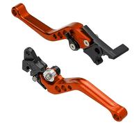 MOCNT 1 Pair Motorcycle Break Clutch Levers Adjustable 7/8" Motorbike Brake Clutch Handle Lever 22mm Handlebar CNC Aluminum Clutch Drum Brake Lever Disc Brake Lever Motor Scooter Orange