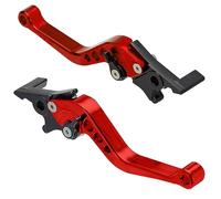 MOCNT 1 Pair Motorcycle Break Clutch Levers Adjustable 7/8" Motorbike Brake Clutch Handle Lever 22mm Handlebar CNC Aluminum Clutch Double Disc Brake Lever Motor Scooter Red