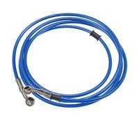 MOCNT 120cm Motorcycle Brake Oil Hose 28 Degree Motorcycle Reinforced Hydraulic Brake Oil Hose Stainless Steel Braided Brake Clutch Oil Hose Line Motocross Oil Hoses Pipe Blue