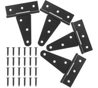 MOCNT 4Pcs Tee Hinges with Screws 75mm T Hinges Heavy Duty T Strap Hinge 3 Inch Barn Door Gate Hinges Garden Shed Hinges T Shaped Wooden Gate Hinges Fence Stable Window Black