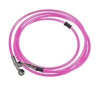 MOCNT 80cm Motorcycle Brake Oil Hose 28 Degree Motorcycle Reinforced Hydraulic Brake Oil Hose Stainless Steel Braided Brake Clutch Oil Hose Line Motocross Oil Hoses Pipe Pink