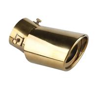 MOCNT Car Exhaust Tail Pipe Stainless Steel Car Exhaust End Pipe Muffler Tip Car Modified Rear Tailpipe End Throat Single Outlet End Tailpipe Universal 63mm Gold Bend