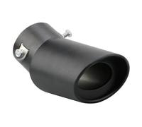 MOCNT Car Exhaust Tail Pipe Stainless Steel Car Exhaust End Pipe Muffler Tip Car Modified Rear Tailpipe End Throat Single Outlet End Tailpipe Universal 63mm Black Bend
