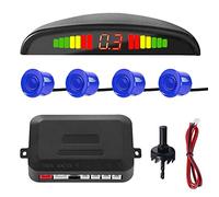 MOCNT Car Reverse Parking Sensors Car Rear Reverse Parking Radar System Car Parking Sensor Kit 4 Rear Sensor Auto Sound Alarm Alert Reverse Backup Radar Display Blue