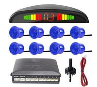 MOCNT Car Reverse Parking Sensors Car Rear Reverse Parking Radar System Car Parking Sensor Kit 8 Sensor Auto Sound Alarm Alert Reverse Backup Radar Display Blue