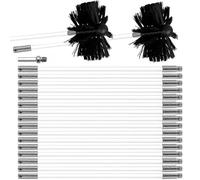 MOCNT Chimney Cleaning Brush Kit Nylon Rotary Duct Vent Cleaning Set Flexible Chimney Sweep Kit Soot Cleaning Rods for Fireplace Dryer Vent 18 Flexible Rods 2 Brush Head 150mm