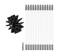 MOCNT Chimney Cleaning Brush Kit Nylon Rotary Duct Vent Cleaning Set Flexible Chimney Sweep Kit Soot Cleaning Rods for Fireplace Dryer Vent with 12 Flexible Rods 1 Brush Head