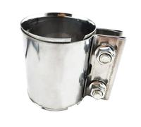 MOCNT Exhaust Clamp Pipe Connector 2 Inch Butt Joint Exhaust Band Clamp Stainless Steel Exhaust Pipe Sleeve Connector Exhaust Muffler Tube Pipe Clamp Coupler 87mm Length
