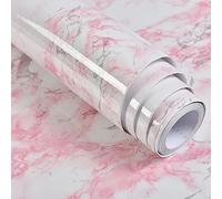 MOCNT Self Adhesive Marble Wallpaper 60cm x 5m Sticky Back Vinyl Wrap Cabinets Kitchen Sticker Waterproof Furniture Stickers Removable Vinyl Film Cover Wardrobe Contact Paper Red