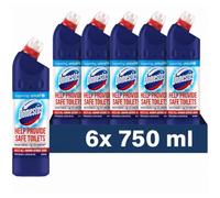 Moco Domestos Original Bleach 6 x 750ml - Kills 99.9% Bacteria & Viruses, Thick Disinfectant Cleaner for Toilets, Bathroom & Household Hygiene
