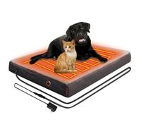 mocobd Upgraded Heated Dog Bed with Enlarged Heating Area, Orthopedic Dog Bed with Memory Foam, Heated Pet Bed & Removable Waterproof Cover for Medium, Large, Jumbo Dogs/L