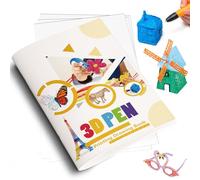 MOCOBO 3D Printing Drawing Book for Kids - Reusable 40 Colorful Patterns Thick Paper Templates with 2 Clear Plates - 3D Pen Accessories for DIY Models, Gifts for Beginners & Teens