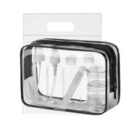 MOCOCITO Toiletry Bag Women & Men | Clear Toiletry Bag Set with 8 Bottles(max.3.4oz/100ml) 1 Flight Security Liquid Bag(20cm x 20cm) Approved by EU & UK Hand Luggage Regulations