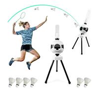 Mocoli Badminton Serving Machine, Badminton Training Machine Portable Shuttlecock Serving Machine Badminton Ball Machine for Solo Training Catch Drill Smash Training, 20 Ball Capacity