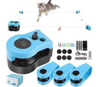 Mocoli Cat Toy, Rechargeable Electric Cat Toy Interactive Intelligence Toy Set for Cats Automatic/Remote Controlled Adjustable Speed with 2000 mAh Rechargeable Batteries
