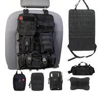 Mocoli Tactical Car Seat Organizer, Backrest Protector with 5 Detachable Pockets, Tactical Car Seat Backrest Organizer, Car Seat Back Bag for Most Vehicles