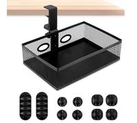 Mocoli Undermount Drawer, 360°Rotating Hidden Under Desk Drawer,Invisible Desk Holder,Clamp-on Style Desk Tidy Organiser,Drawer Under Desk for Office, Home, School