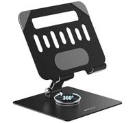 MOCOLL iPad Stand for Desk, Tablet Stand with 360° Rotating,Metal iPad Holder,Fully Adjustable Foldable,Non-Slip Stable base Compatible with iPad Pro/iPad Air/iPad Mini/PS/Kindle/Switch 4-15",Black