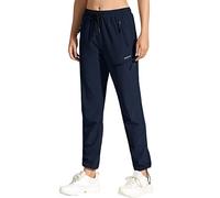 MOCOLY Women's Hiking Trousers Outdoor Walking Trousers Lightweight Quick Dry Waterproof Camping Sweat Pants Cargo Activewear Trousers with Zipper Pockets Long-Navy Blue S