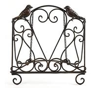 MOCOME Metal Recipe Book Holder Cookbook Stand for Kitchen (Birds/Vintage Scrolls, Bronze)