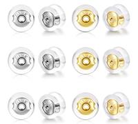 Moconar Earring Backs,14K Gold Silicone Earring Backs for Studs/Droopy Ears,Locking Secure Earring Backs for Heavy Earring,No Irritate Hypoallergenice Soft Clear Earring Backs for Adults&Kids