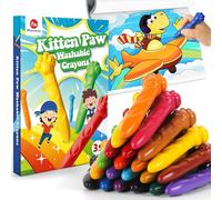 Mocoosy 18 Colors Jumbo Crayons for Toddlers, Non-Toxic Crayon with Coloring Book Set, Easy-Grip Washable Toddler Crayons for Kids Aged 1+, Colouring Art Supplies Toys for Baby Children Birthday Gifts