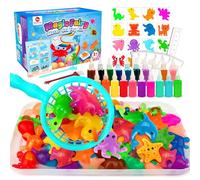 Mocoosy 20 Colors Magic Toy Water Elf Kit- Aqua Fairy Water Gel Kit for Kids, 20 Aqua Gelz &16 Moulds, Squishy Maker Set, DIY Squishy Making Art Craft for Kids STEM Sensory Toys Gifts for Girls Boys