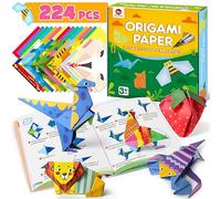 Mocoosy 224 Sheets Origami Kit for Kids 6-12, 72 Patterns Double-Sided Origami Paper with Video & Origami Book, DIY Art and Craft Kits for Kids, Travel Game Toys for 5 6 7 8 Year Old Girls Boys Gifts