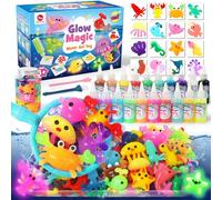 Mocoosy Glow in The Dark Magic Toy Water Elf Kit- Water Gel Kit for Kids | 20 Aqua Gelz &16 Molds, DIY Craft Water Squishy Maker Water Pets Educational Toys Birthday Gifts for 4 5 6 7 8 9 Girls Boys