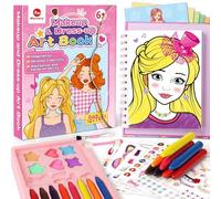 Mocoosy Makeup & Dress Up Art and Craft Kit for Kids 5-8-12, Pretend Makeup Coloring Activity Sticker Book, Girls Birthday Presents, Travel Game Toy Kid Birthday Gifts for 5 6 7 8 9 Year Old Girls Toy