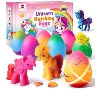 Mocoosy Unicorn Hatching Rainbow Eggs for Kids, 6 Pack Magic Surprise Growing Egg Unicorn Toys Gifts for Girls Birthday Presents, Easter Basket Stuffers, Party Favours 3 4 5 6 7 8 Year Old Girls Gifts